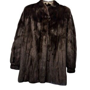 vintage Evans Black Diamond Ranch Mink Stroller Brown Bust 40” See Measurements